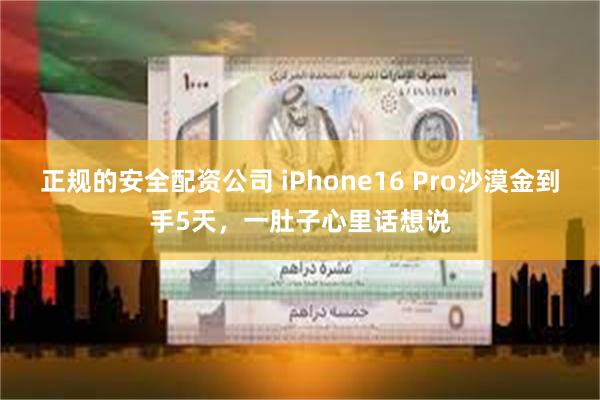 正规的安全配资公司 iPhone16 Pro沙漠金到手5天，一肚子心里话想说