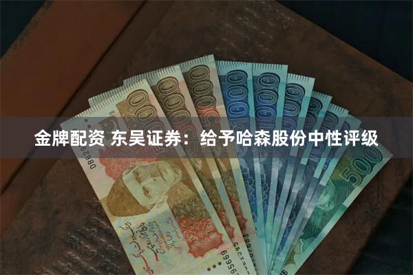 金牌配资 东吴证券：给予哈森股份中性评级